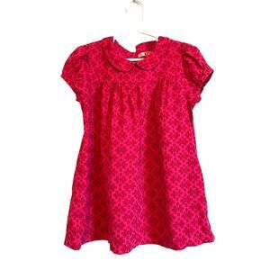 DPAM pink floral short sleeve top floral lightweight cotton collared Size 8yrs.